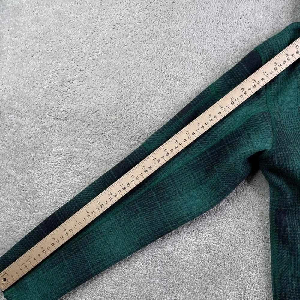 North Face Sweater Mens Small Green Plaid Gordon Lyons Fleece Half Zip Pullover‎